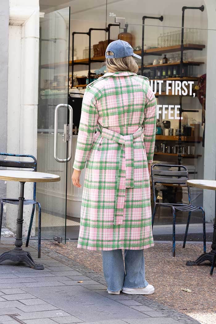 Gemma Coat Pink Tartan 3