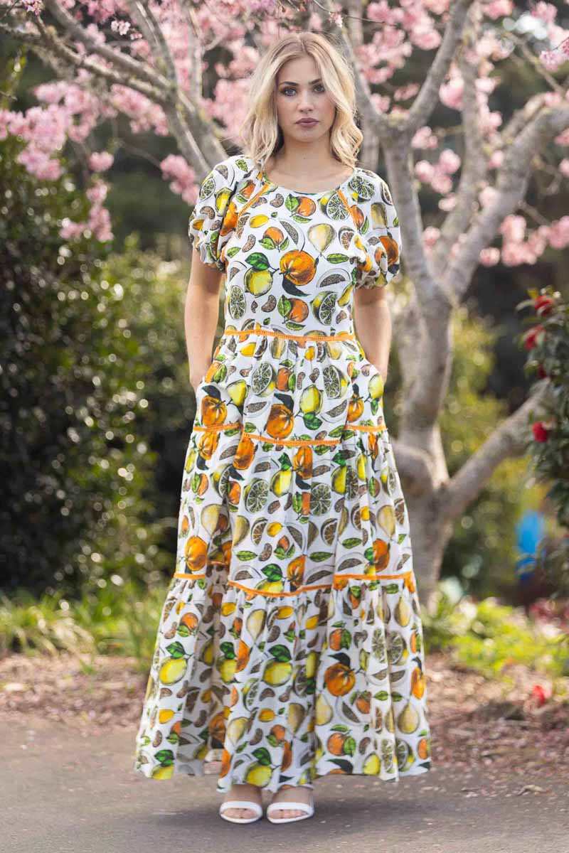 lemon orange maxi dress
