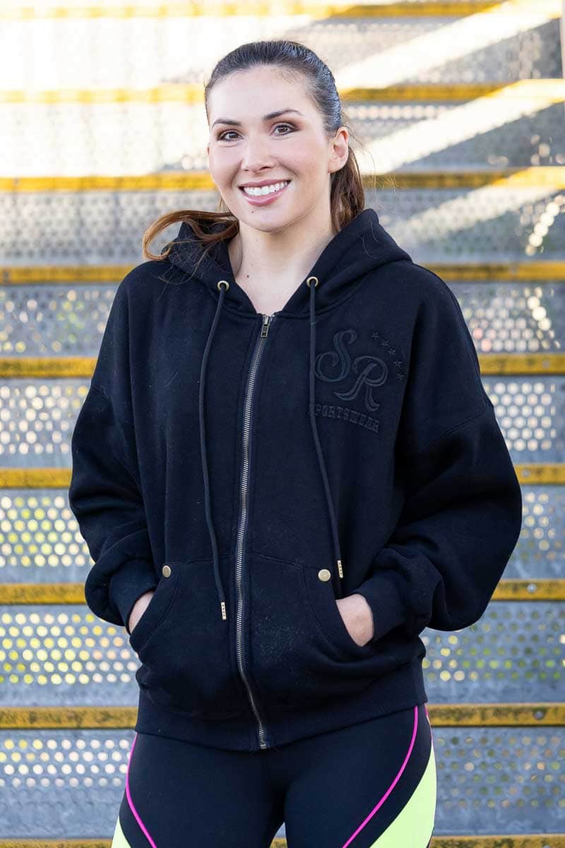 black zipper sweatshirt