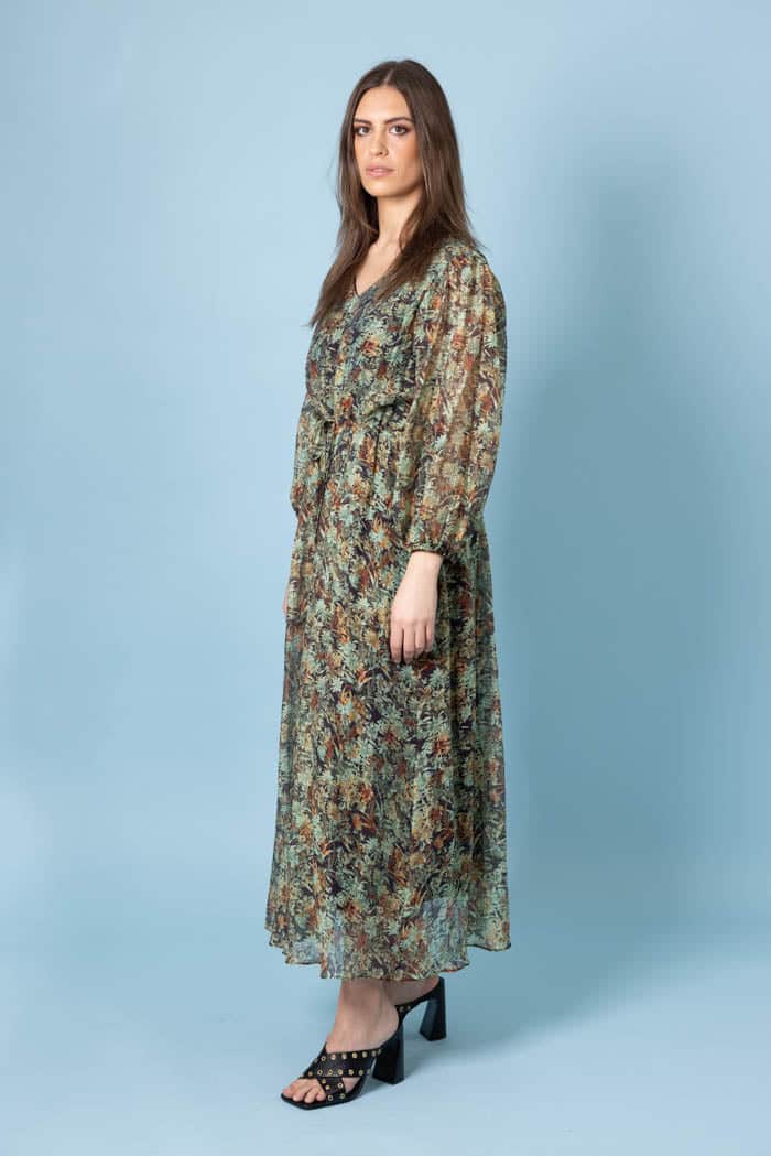 Greta Dress Green Floral 2