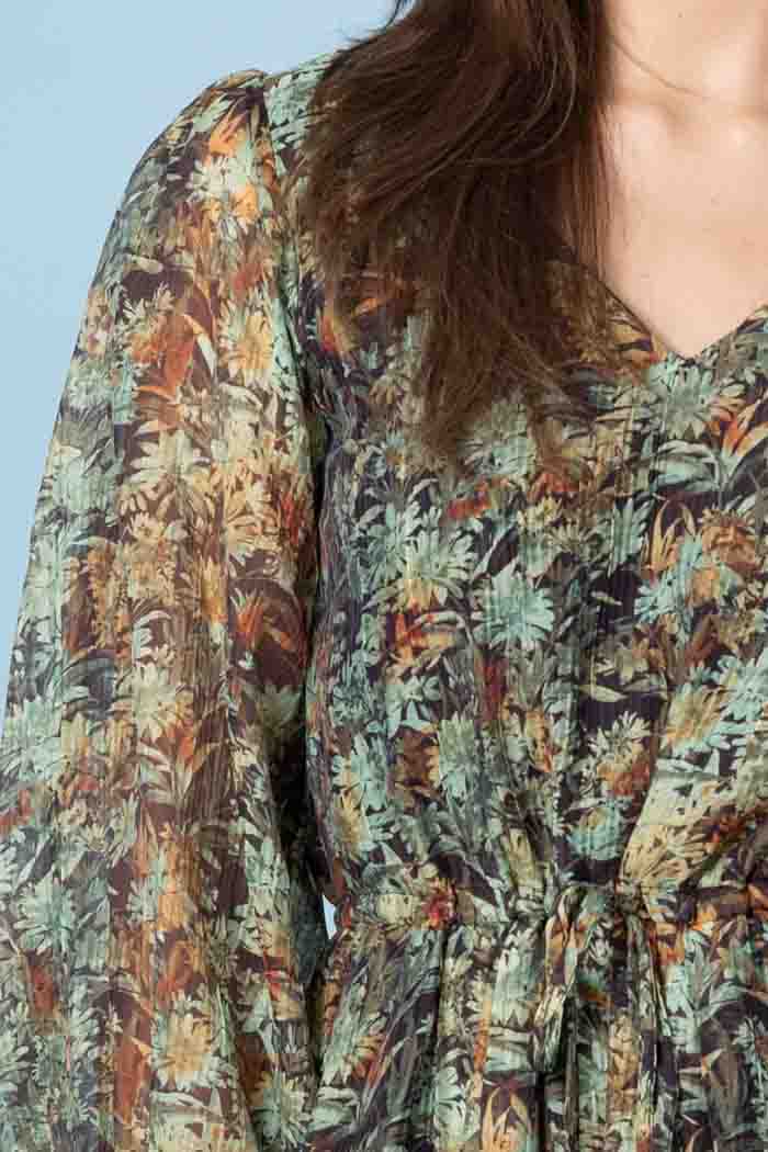 Greta Dress Green Floral 4