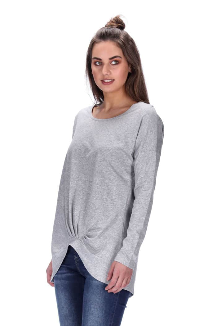 Hailey Long Sleeve Top Grey Marle 3