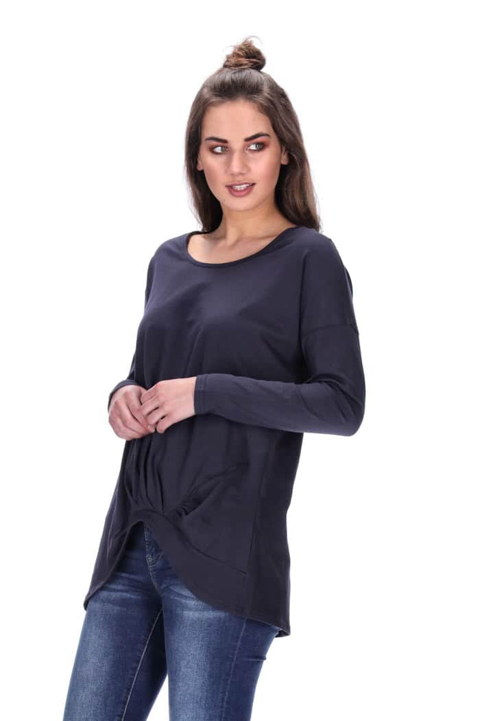 Hailey Long Sleeve Top Navy 3
