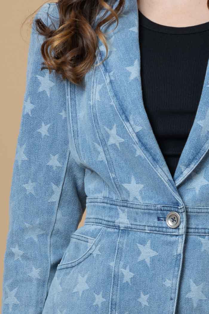 Hallie Star Denim Blazer 4