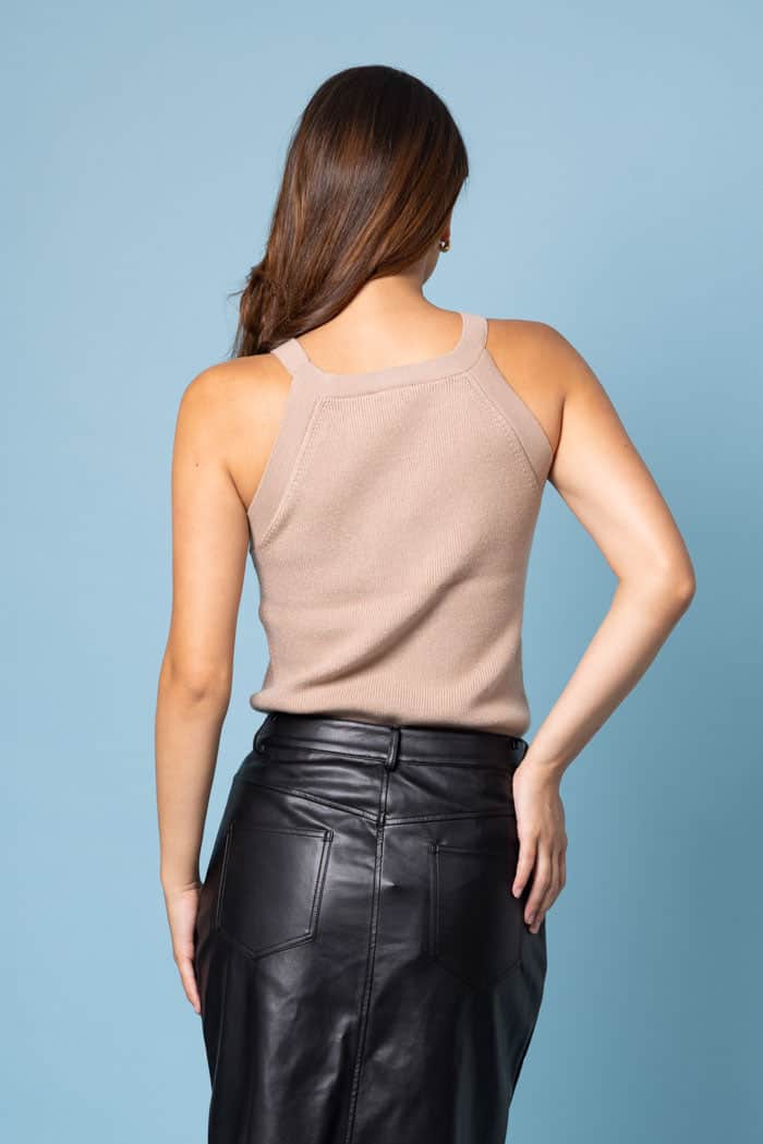 Hayley Knit Halter Caramel 3