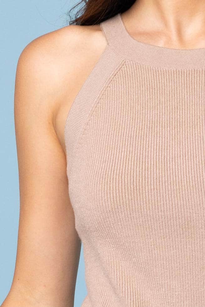 Hayley Knit Halter Caramel 4