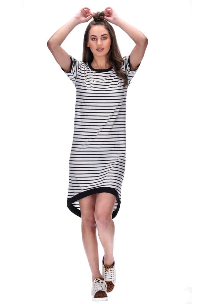 Heidi Dress Black Stripe