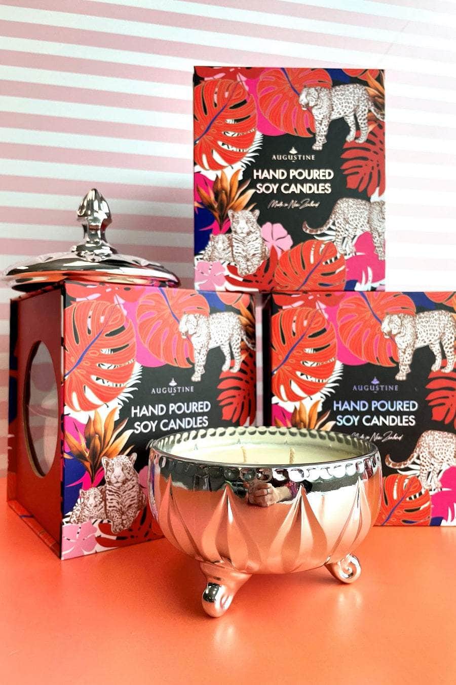 floral coffee silver candle