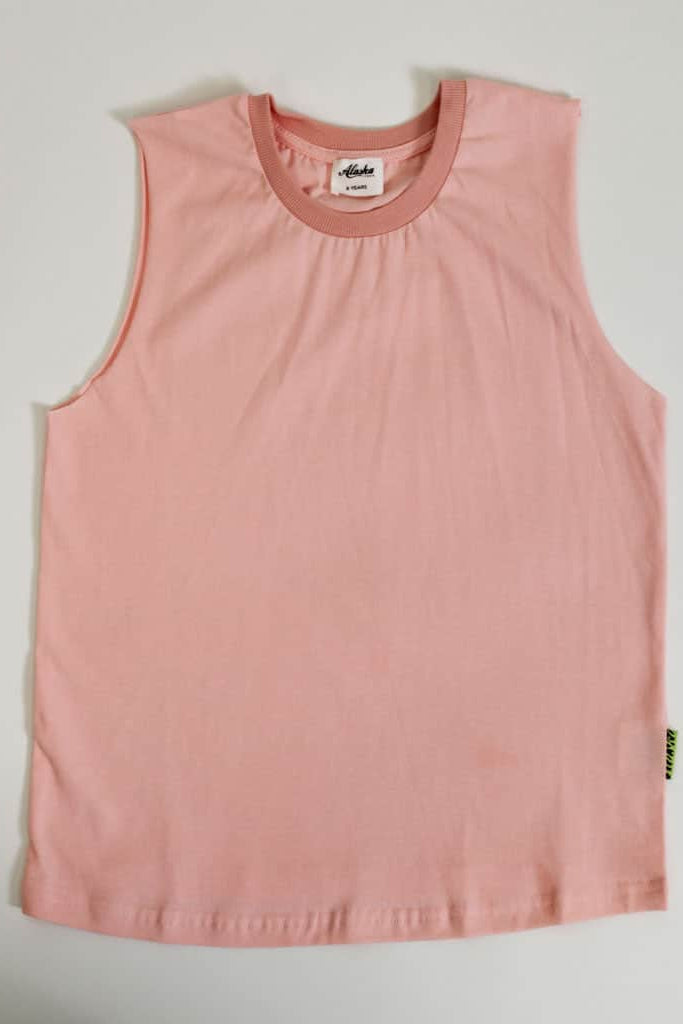 kids basic singlet pink