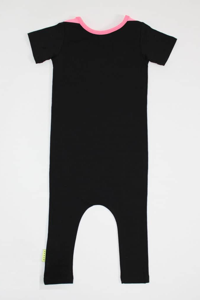 Jamie Romper Black/Fluro Pink 5