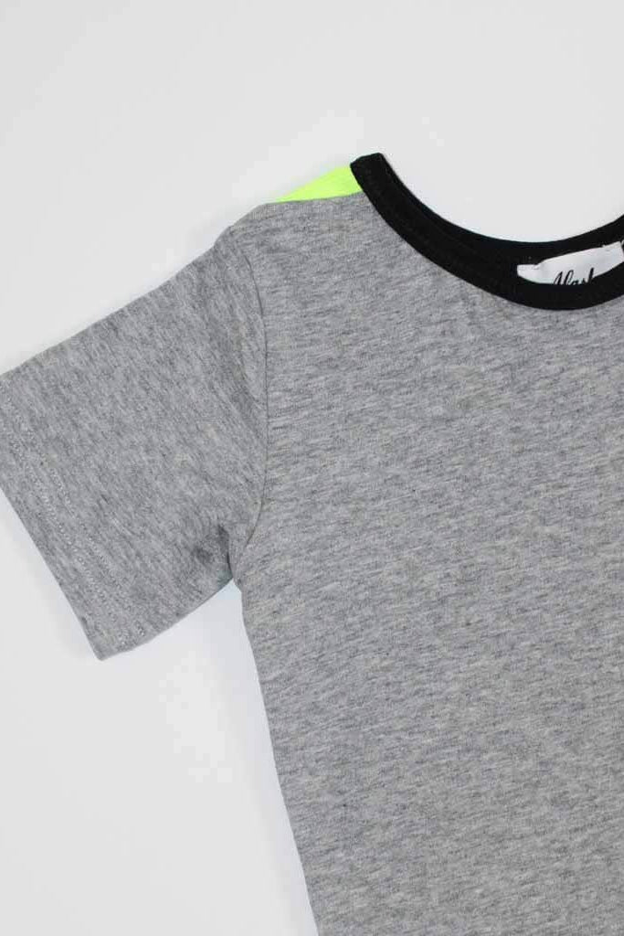 Jamie Romper Grey Marle/Fluro Yellow 4