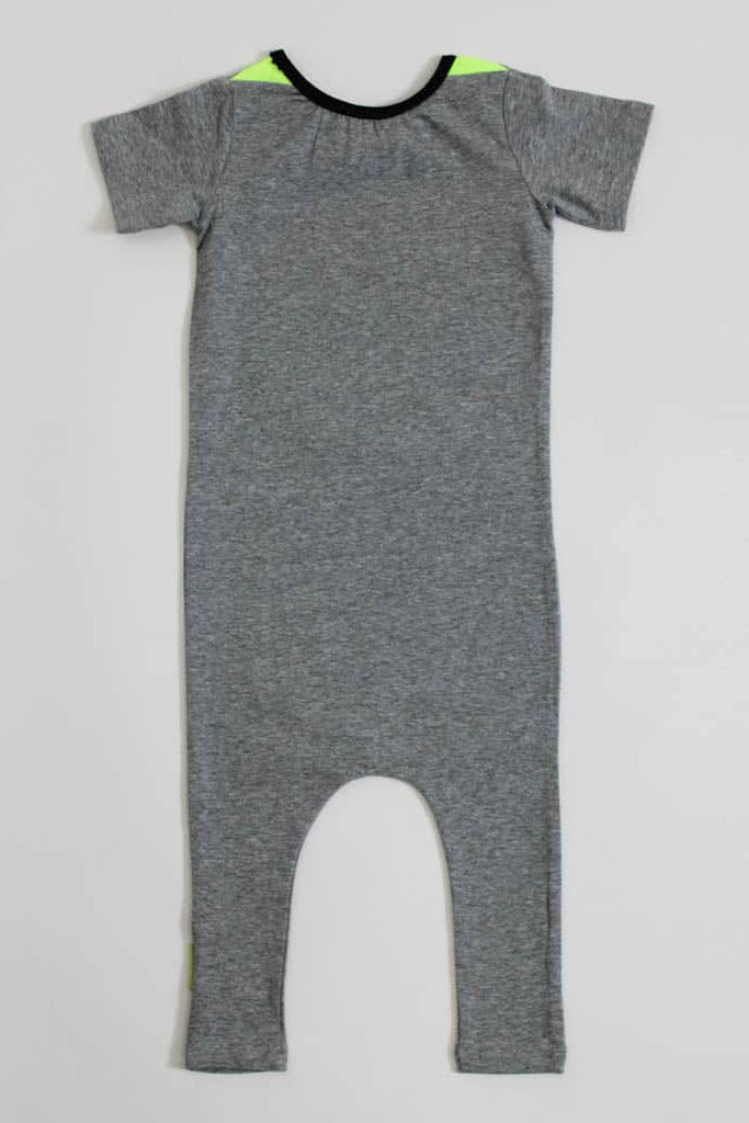 Jamie Romper Grey Marle/Fluro Yellow 5