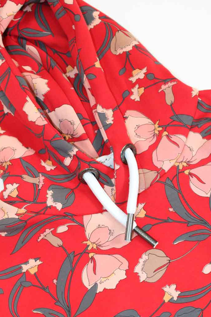 Storm Hoodie Red Floral 5