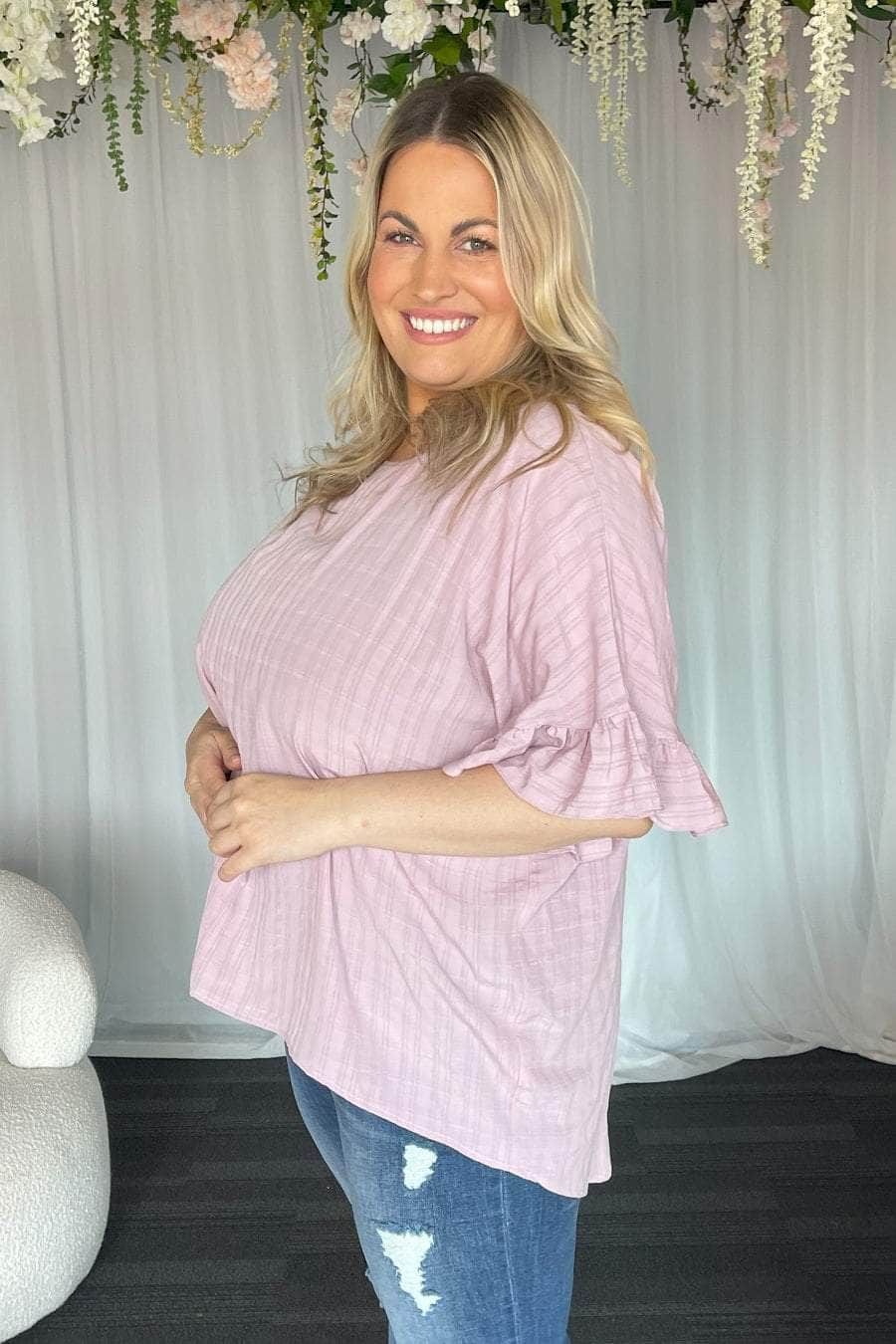plus size blush top