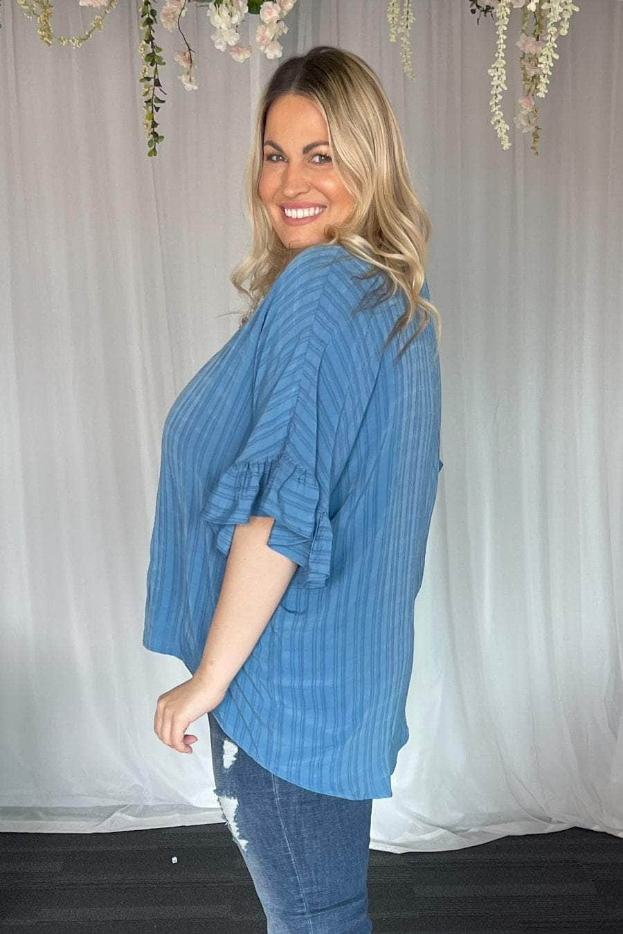 plus size blue top