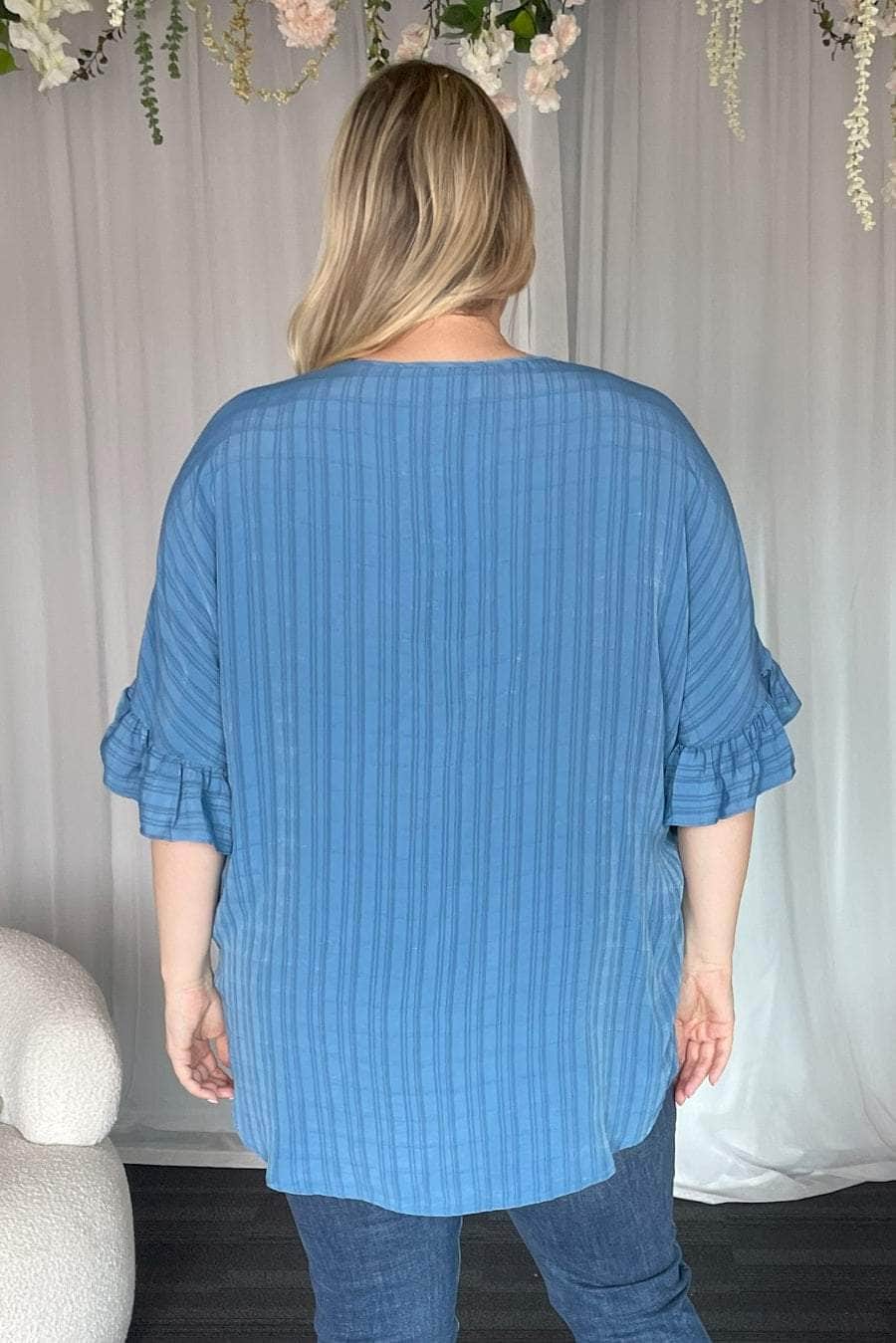 plus size blue top