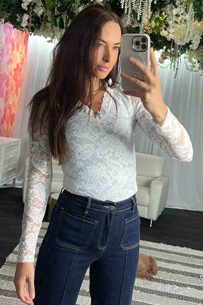 Jasmine Lace Top White 3