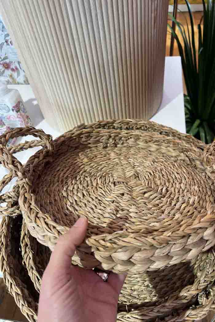 Le Forge Sea Grass/Hyacinth Trays s/3 Natural 6