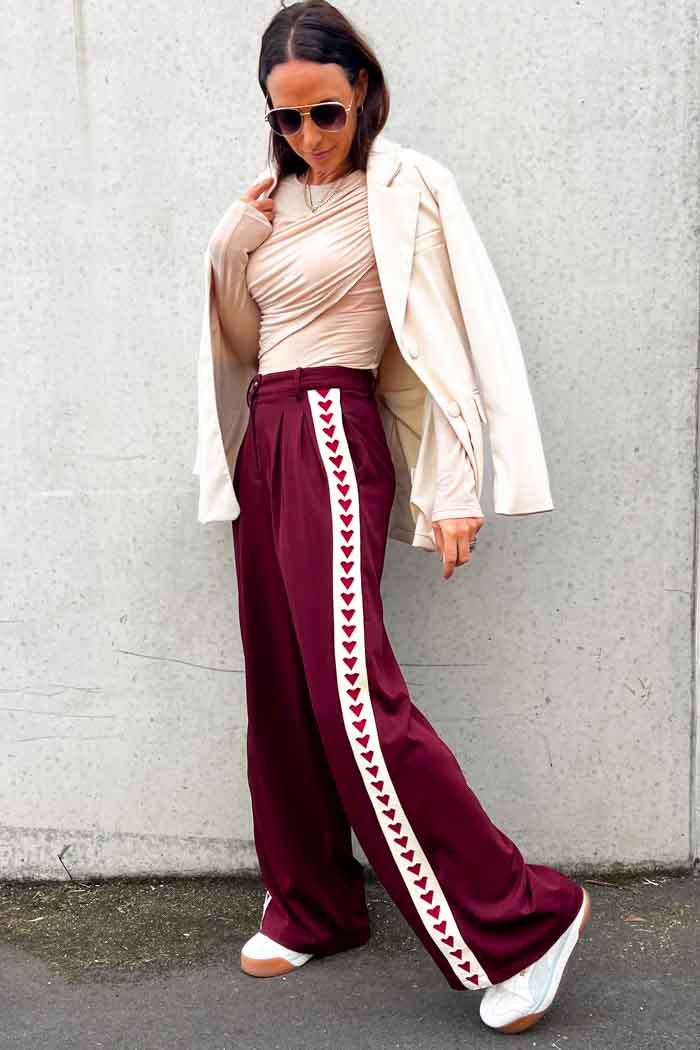 Queen Of Hearts Pants Burgundy 2