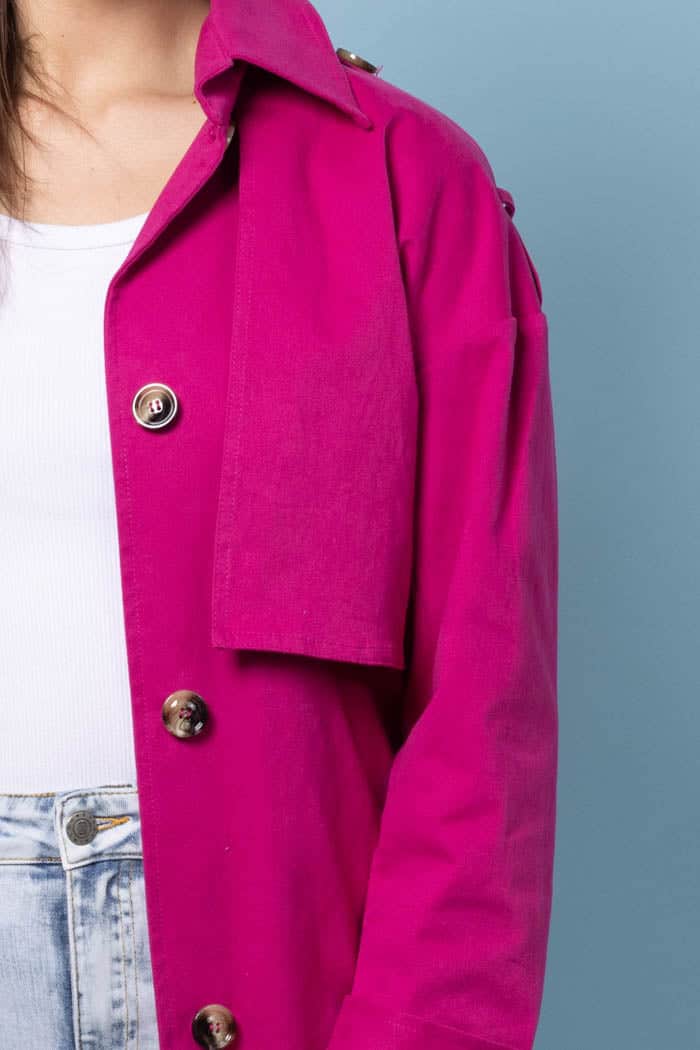 Zelda Trench Coat Hot Pink 4