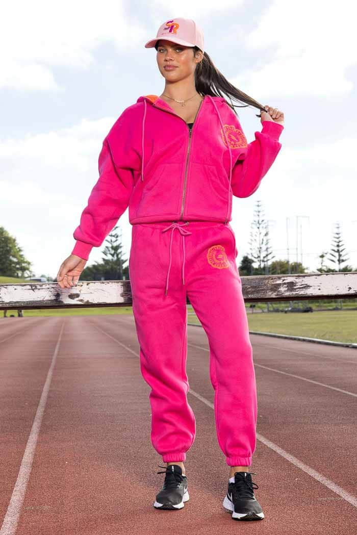 pink track pant activewear