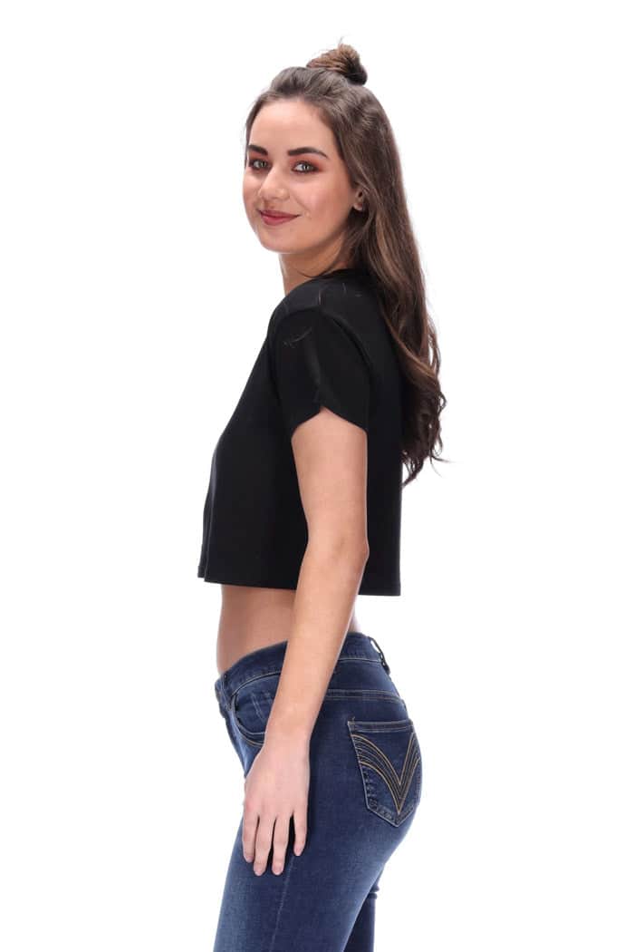 Isla Cropped Tee Black 3