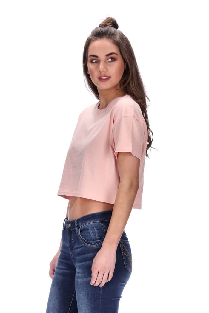 Isla Cropped Tee Pale Pink 3