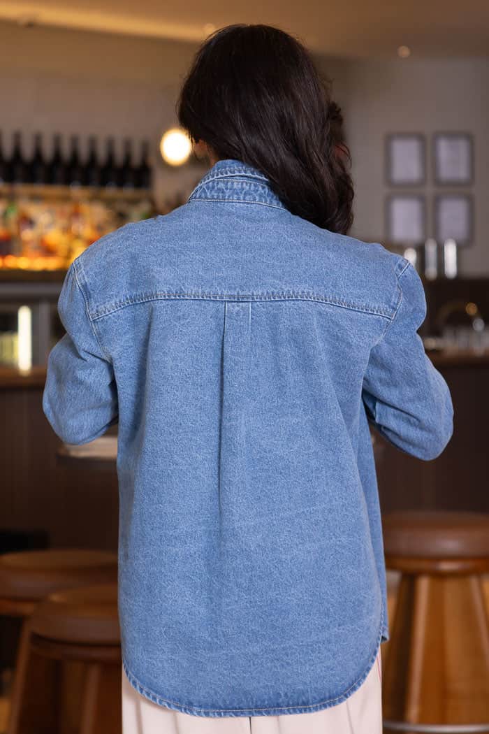 Ruby Denim Shirt Floral Blue 5