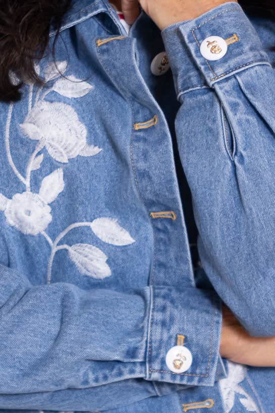 Ruby Denim Shirt Floral Blue 6