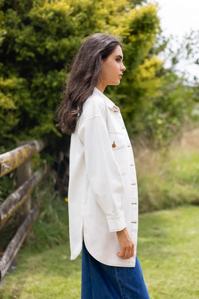 Tansy Denim Jacket White 2