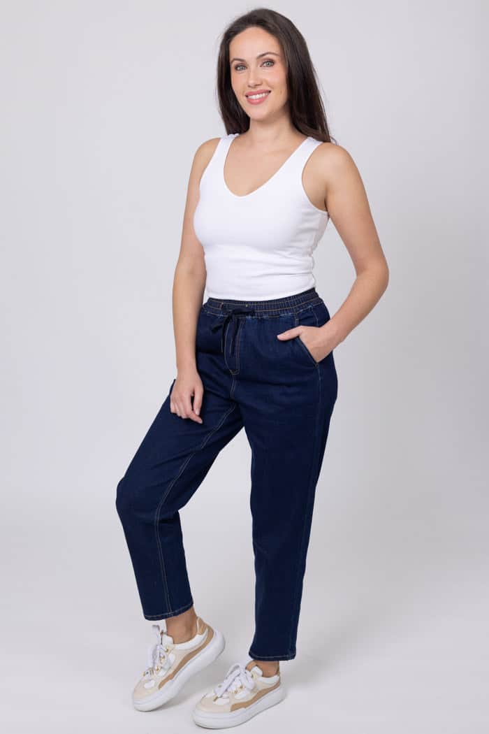 Talia Denim Jogger Dark Blue 2