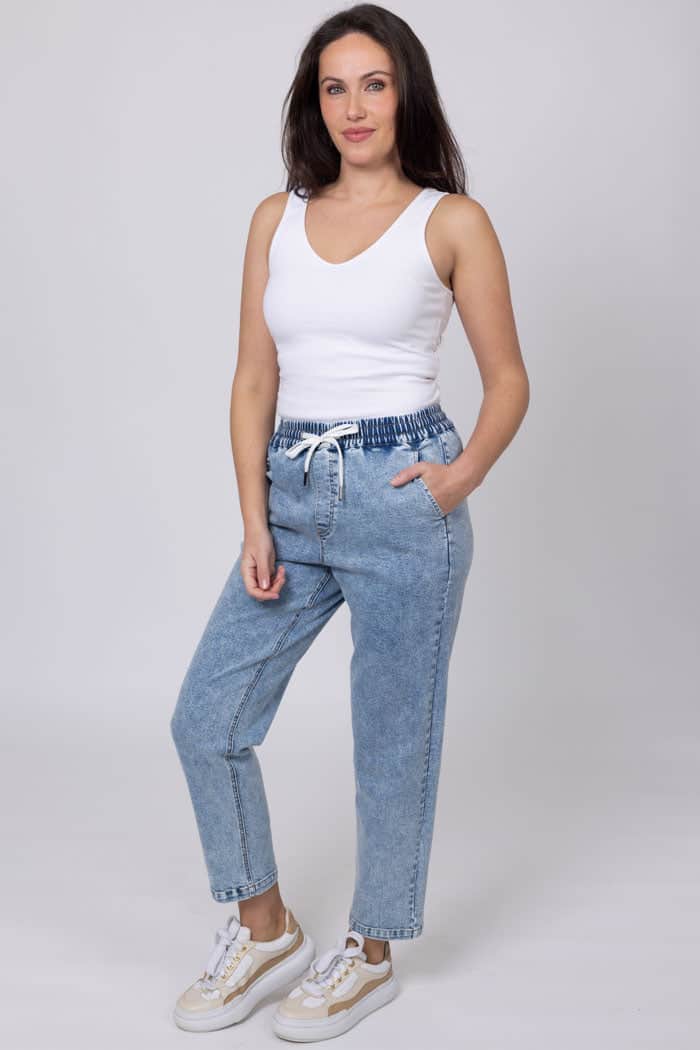 Talia Denim Jogger Light Blue 2