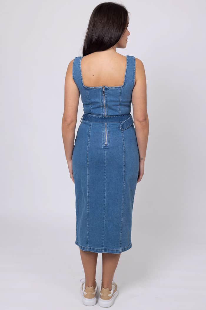 Mandy Denim Midi Dress 3