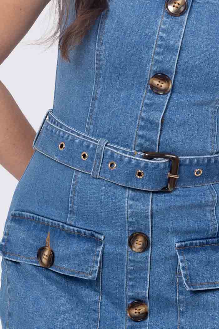 Mandy Denim Midi Dress 4