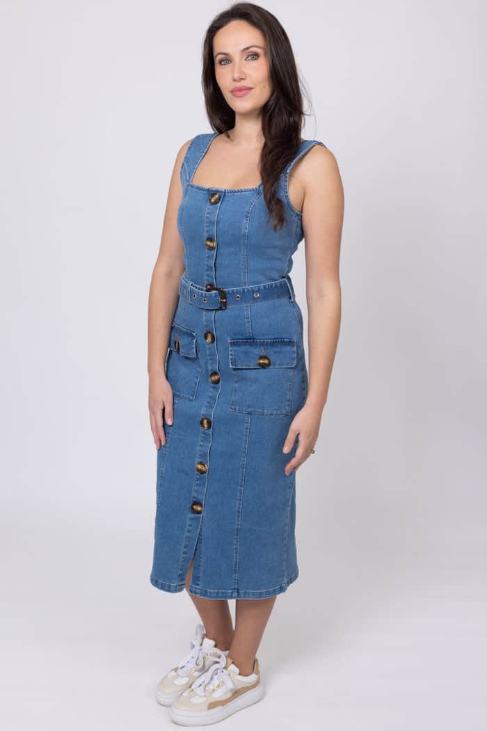 Mandy Denim Midi Dress 2