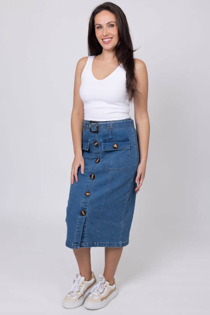 Marco Denim Midi Skirt 2