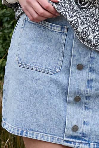Dallas Denim Mini Skirt Light Blue 4