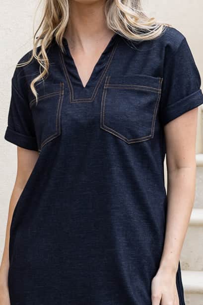Abby Dark Denim Mini Dress 4