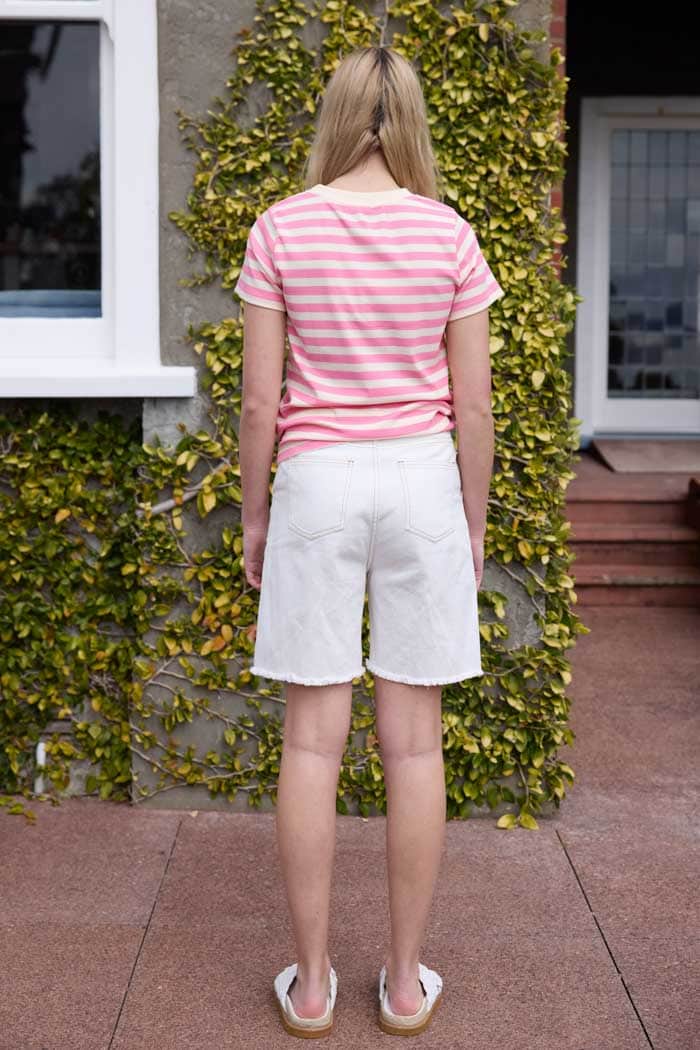Belle Denim Jort White 3