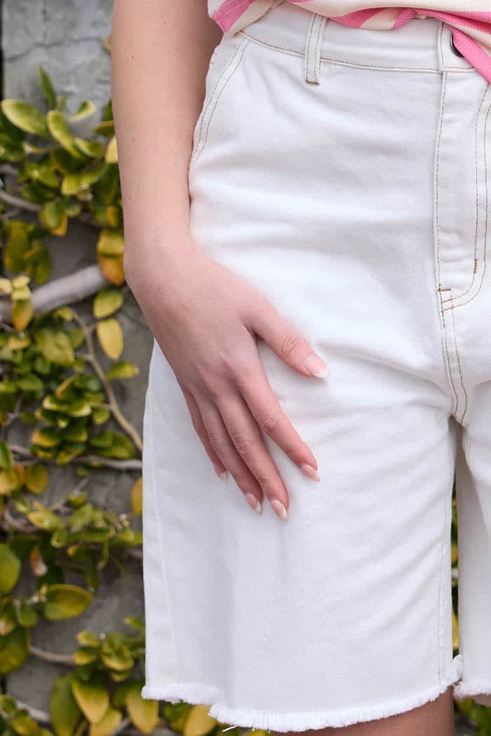 Belle Denim Jort White 5