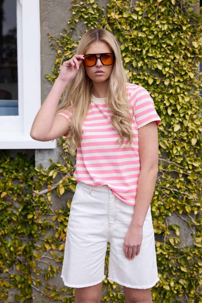 White denim jort