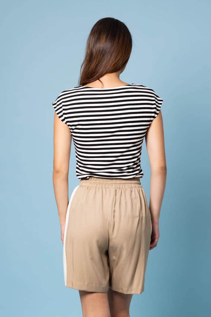 Jade Top Cream Black Stripe 3
