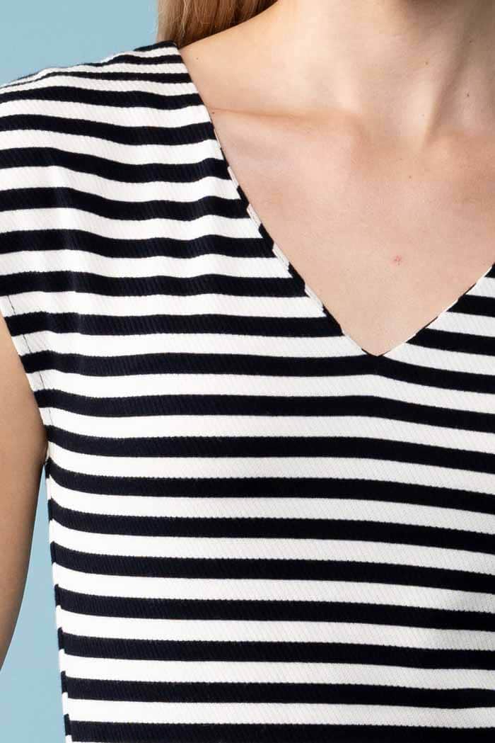 Jagger Dress Cream Black Stripe 4