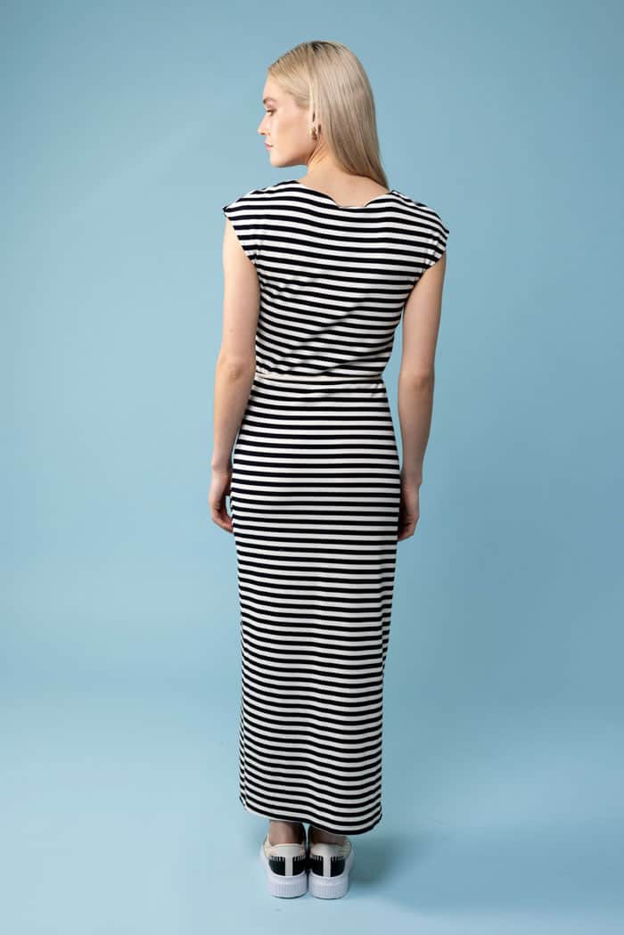 Jagger Dress Cream Black Stripe 3