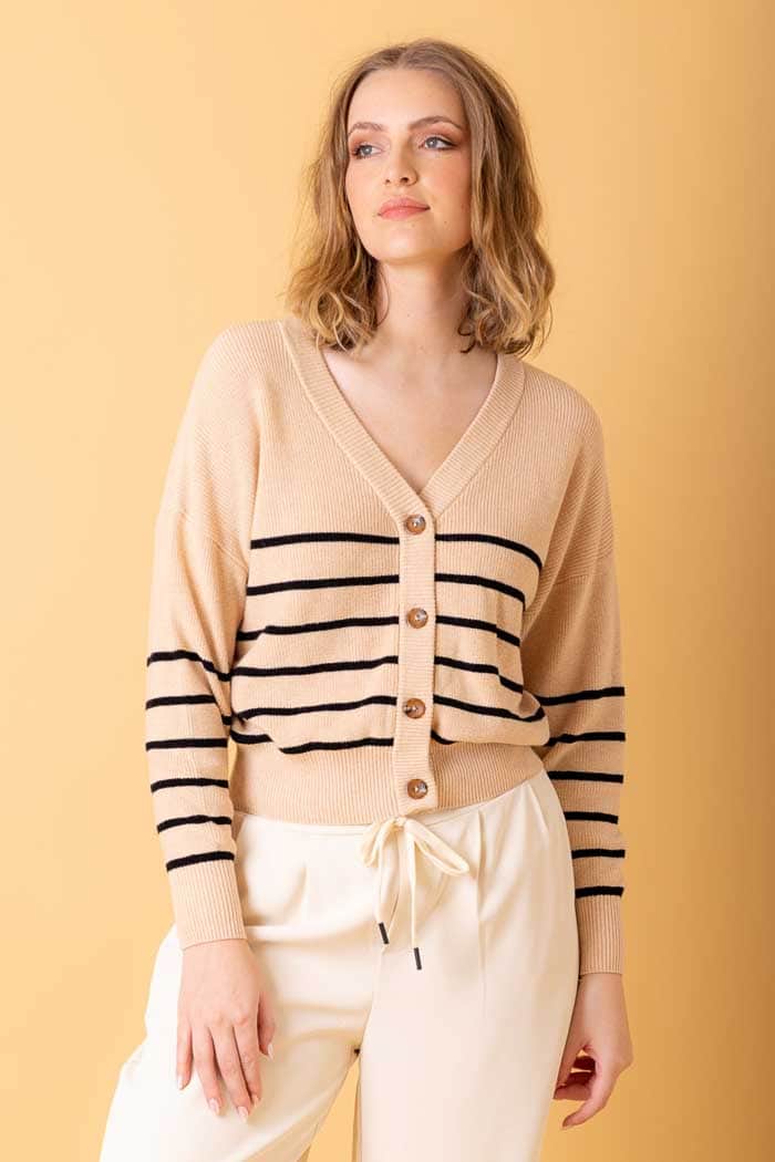 beige knit cardigan