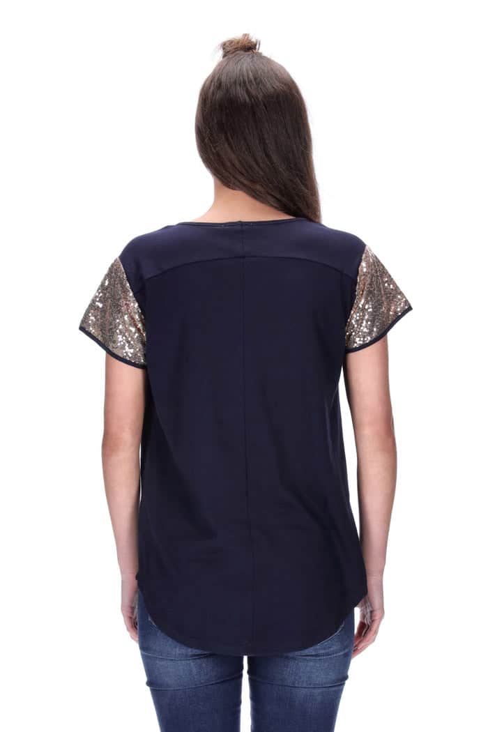 Kali Tee Navy/Rose Gold 4