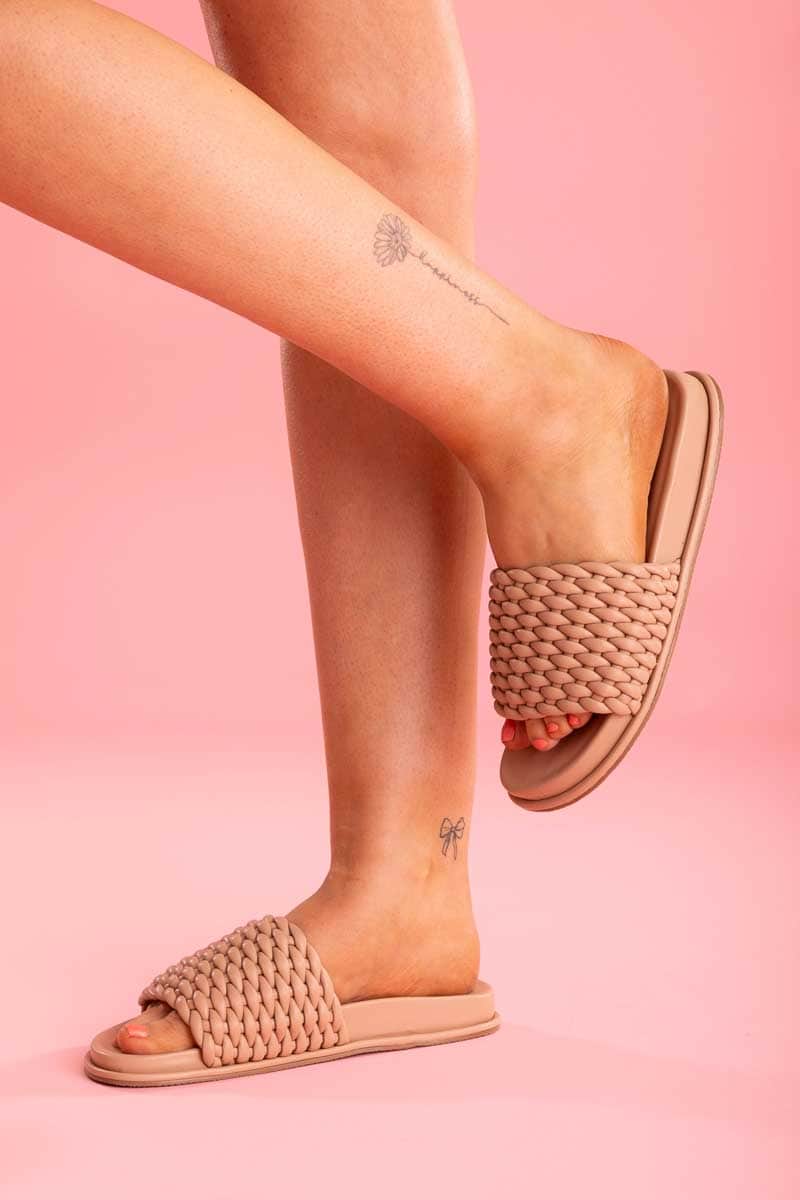 nude beige woven sandal
