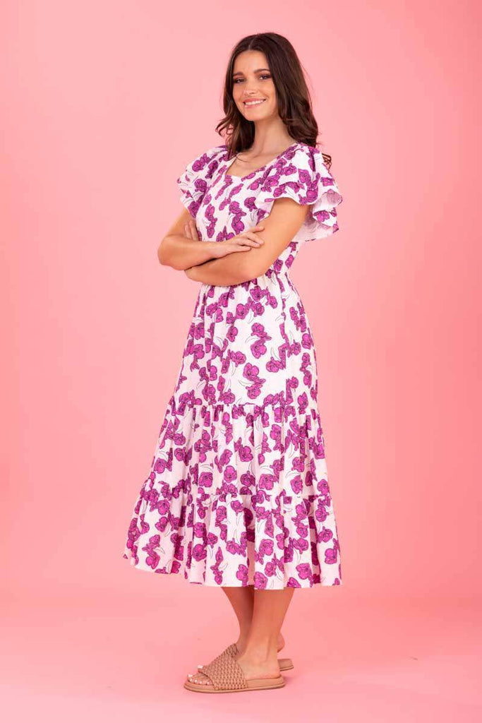 Leo Midi Dress Caiman Croc Print
