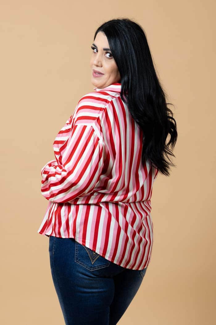 Letitia Striped Shirt Pink Red 7