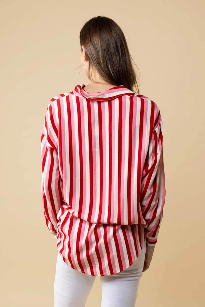 Letitia Striped Shirt Pink Red 4
